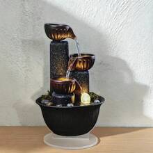 流水裝飾循環水景 中式客廳風水招財輪 辦公室玄關桌面控制台 2D平面印刷 非3D裝飾 情人節萬聖節母親節父親節 - 1PC - 查看 4