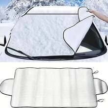 1 Piece/Set Car Snow Cover, Heavy-Duty Frost And Snow Barrier, Multipurpose Winter Vehicle Cover, Easy-To-Install Windshield Protection Cover, Long-Lasting Heat-Resistant Sunshade - A - View 1