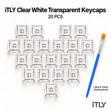 Keycap Transparan Warna-warni 20 Buah Campuran Warna Profil XDA Bersinar Tembus Pandang dengan Sikat Pembersih untuk Keyboard Mekanik Rakitan DIY Lampu Latar RGB Gaming Kantor - View 17