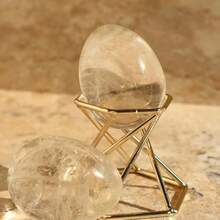 1PC Natural White Clear Quartz Crystal Egg, Egg Shaped Polished Crystal, Crystal Collection Decor, Perfect Graduation & Holiday Gift - White - View 9