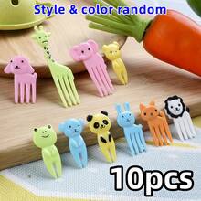 Bộ 50 nĩa trái cây hoạt hình, bộ gắp bento hình động vật, bộ 10/30 nĩa trái cây hình hươu cao cổ - Nhiều màu - Xem 9