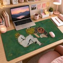 Abstract Reclining Figures Extended Mouse Pad Set, Green Background Modern Art Printed Design, Smooth Fabric Surface For Computer, Keyboard, Creative Office, Studio And Home Study, 3 Sizes Available - View 3
