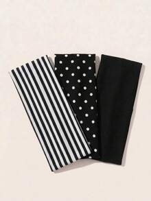 3pcs Women's Soft Elastic Wide Headbands, Autumn/Winter Daily Versatile All-Match Solid Color Twisted Hairbands, Bohemian Non-Slip Yoga Sports Accessories - Multicolor - View 2