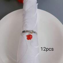 Home Decor Napkin Rings Table Decoration, Suitable For Holidays, Parties, Birthdays, Weddings, Dinners, Gatherings And Other Daily Creative Decor, Multiple Styles And Elements, Christmas Napkin Rings Metal Embossed Hammered Texture Ring Buckle, 4pcs/12pcs/102pcs Optional. - Multicolor - View 65