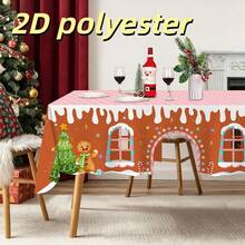 2D Tablecloths, Christmas Gingerbread House Cutting Tablecloths, Gingerbread Village House Design, Christmas Holiday Table Decorations, Indoor Family Party Decorations, Holiday Desktop Decorations With Styles And Sizes To Choose From - 2 - View 9