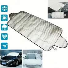 1 Piece/Set Car Snow Cover, Heavy-Duty Frost And Snow Barrier, Multipurpose Winter Vehicle Cover, Easy-To-Install Windshield Protection Cover, Long-Lasting Heat-Resistant Sunshade - A - View 2