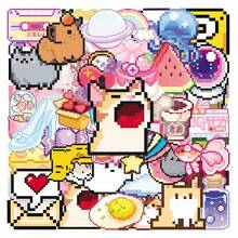 somoving 50pcs Pixel Art Transparent Stickers, Cartoon PET Cute ...