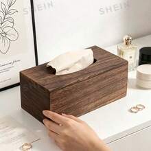 Tempat Tisu Kayu Walnut Minimalis Persegi Panjang dengan Tutup Flip, Warna Solid Serat Kayu Alami, Kotak Penyimpanan Tisu Ruang Tamu Persegi Panjang, Slot Tisu Halus, Organizer Tisu Meja Rias, Penggunaan Sehari-hari di Rumah, Hadiah Pindah Rumah, Hadiah Natal, Sepanjang Musim - Coffee Brown - View 1