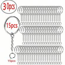 10/30/50/100pcs Metal Open Jump Rings Connector, Keychain Pendant Jewelry Making Accessories - Silver - View 15