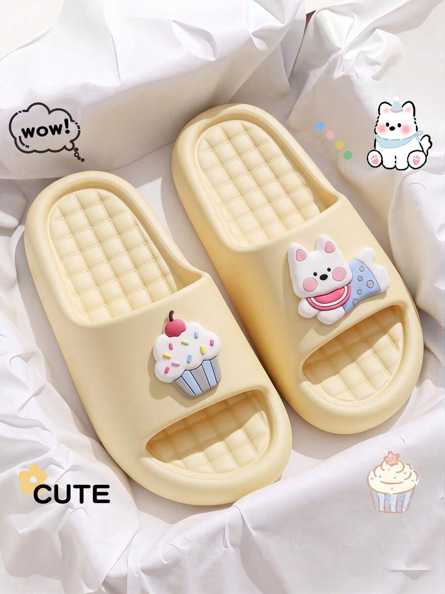 Summer New Cartoon West Highland Cake Puppy Applique Design Fun Outdoor Slippers Indoor Fashion Print Design Women's Home Slippers