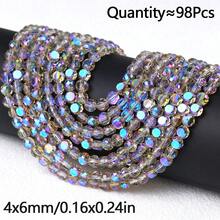 98pcs 6mm AB Color Round Flat Crystal Glass Spacer Beads For Handmade DIY Beaded Bracelets, Necklaces, Phone Chains, Car Decor, Scene Decoration Accessories Loose Beads - Crystal Beads - View 15