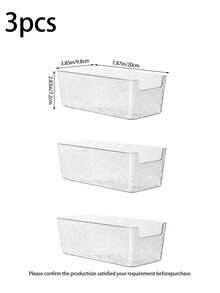 1/3/6pcs Glacier Pattern Transparent Storage Boxes, Sticky Note Storage Box Set, 2 Sizes Available, Desktop Stationery & Cosmetics Organizer, High-Quality PET Material, Open Design For Easy Access, Desk & Vanity Organizer, Student Stationery Storage, Durable & Shatter-Resistant - Clear - View 16