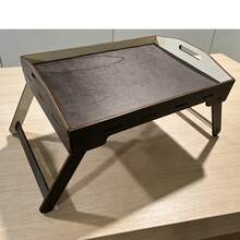 1pc Wooden Breakfast Bed Tray With Folding Legs And Handle - Multi-Functional Snack Table For Dining, Sofa, Lounge Chair And Work - Sturdy And Stable, Ideal For Holidays - Brown - View 6