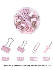 72pcs Multi-Function Paper Clips, Long Tail Clips, I-Type Steel Nails, Swan Tail Clips Combination Set, Folder Clips And Paper Clips Set, Divider Storage Box Folder Tool Kit Suitable For Office And Study Use, Notebook, Documents, School And Home Stationery Storage, Essential For Back To School Season - Multicolor - View 12