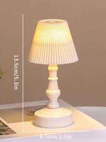 1pc Macaron Pleated Lampshade Mini Bedside Lamp, Soft LED Eye-Protection Night Light, Bedroom Sleep Light, Compact Portable Bedroom Atmosphere Lamp Decor, Sleep Companion, Room Decoration, Home Decor, Suitable For Desk, Dorm, Bedroom, Back To School Decor, Cute Gift - Warm Light - View 16