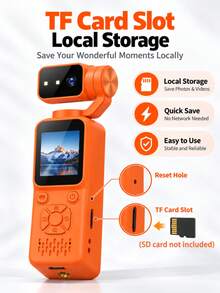 Portable 1080p HD Action Camera, Mini Pocket Vlog Camera With Rotating Lens HD Anti-Shake Video Recording, Supports Outdoor Cycling, Travel Vlogs, Wilderness Exploration, And Daily Recording - View 3