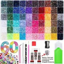 60/40pcs Multi-Color Resin Jelly Flat Back Rhinestone Set, Multi-Color DIY Rhinestone Set, Suitable For Handmade Crafts, Water Cups, Phone Cases And Other Rhinestone Handmade Decorations - Multi-color a - View 7
