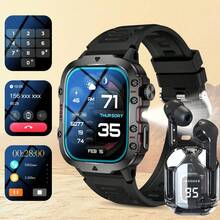 ZhiKexing Set Kombo Jam Tangan Pintar Olahraga + Earbud Nirkabel, Layar HD 1,83 Inci, Mendukung Panggilan Nirkabel, Pemutaran Musik, Notifikasi Pesan, Jam Tangan Pintar dengan Kalkulator, Jam Alarm, dan Fungsi Multifungsi Lainnya, Kompatibel dengan Sistem Android dan iOS, Desain Modis dan Modern, Hadiah Ideal untuk Pria, Wanita, Kekasih, atau Orang Tua - View 11