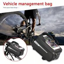 1pc Bicycle Crossbar Phone Bag With Earphone Hole Design, Mountain Bike Riding Storage Bag - Multicolor - View 5