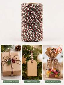 3/1 Roll 393.7inch Gift Wrapping Ribbon, Christmas Decoration, Christmas DIY Braided Rope, Christmas Gift Wrapping Hemp Rope, Suitable For Christmas Gift Wrapping And Decoration, Gift Wrapping And Carnival Wreath, Christmas Home Decor - A - View 2