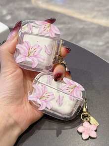 Transparent Butterfly Lily Flower Compatible With Apple Pro 2nd Gen Wireless Bluetooth Earphone Case Pro Soft Minimalist Unisex Protective Shell 2nd 3rd Gen Girl 4th Gen Protective Shell - Pink - View 2