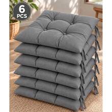 6 Pcs Comfortable Indoor & Outdoor Seat Pads For Kitchen, Dining, Garden, Balcony & Patio Chairs In Turkey - Grey - View 3