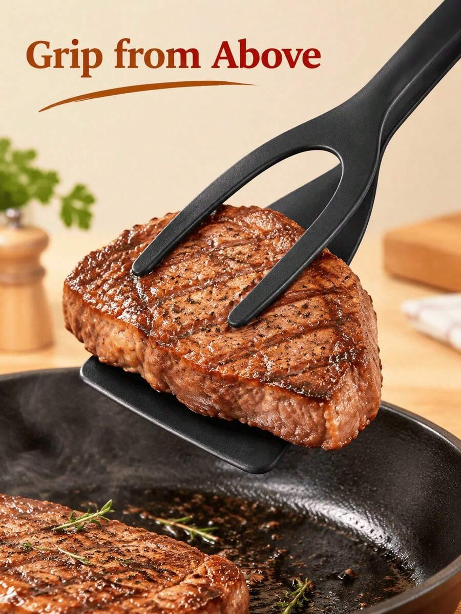 SMEGGEMS 1pc 2-In-1 Clip-On Flip Turner Spatula, Non-Stick Multi ...