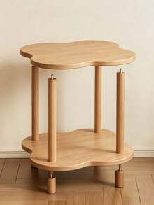 2‑Tier Irregular Wooden Side End Table, Open Shelf Compact Storage Nightstand For Lamp Book Photo Decor, For Bedroom Living Room Couch Corner Guest Room, For Apartment Dorm Renters Household Use - Multiple Specifications - View 6