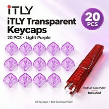 Transparent Keycap 20Pcs XDA Profile PC Material Mixed Color With Grab Style 2-In-1 Keycap Switch Puller For Mechanical Keyboard Gaming Office Typing DIY Build And RGB Backlight Accent - View 13