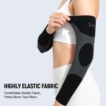 AA MASEDA 1 Pair Unisex Compression Arm Sleeves, Non-Slip Breathable Long Elbow Support, Suitable For Weightlifting, Basketball, Soccer, All Sports And Exercise - Black - View 6