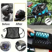 2pcs Strap Rope Elastic Motorcycle Hook Rope / Motorcycle Helmet Mesh Elastic Strap Black Mesh Luggage Organizer For Storage - 01 - View 6