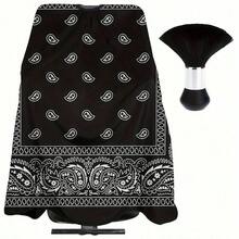 Men's Professional Barber Apron With Neck Dust Cover - Large Haircutting Cape, Suitable For Hair Styling And Salon Use, (With Neck Brush), Barber Accessories, Hairdressing Tools - Multicolor - View 1