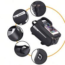 1pc Bicycle Crossbar Phone Bag With Earphone Hole Design, Mountain Bike Riding Storage Bag - Multicolor - View 7