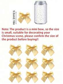 40pcs/10pcs Christmas Tree Mini Bows, Handmade Red Satin Ribbon Bows, Cute Wedding Party Wreath Hanging Decor, Desktop Gift Box Decoration, Wedding Bouquet, Christmas Tree New Year Decoration, Gift Wrapping, Rustic Farmhouse Style DIY Handmade, Home Room Wall Decor - Bow - View 9