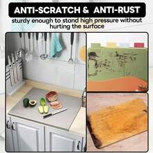 Heavy Duty Stainless Steel Cutting Board, Chopping Board, Stainless Steel Kitchen Countertop - Dishwasher , Durable Non-Slip | Protects Surfaces, Suitable For Kitchen, Baking, Camping - 1PC - View 11