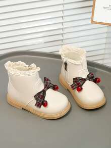 Girls Sweet Lace Ankle Boots Comfortable Versatile Children's Ankle Boots - Beige - View 5