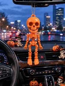 3D Printed Movable Skeleton Pendant, Full Body Joints Can Flexibly Swing, Exquisite And Realistic Design. Comes With Hanging Hole For Hanging And Display, Halloween Atmosphere Decor, Suitable For Scene Decoration, Desktop Display, Dark Fun Style. - Multicolor - View 7