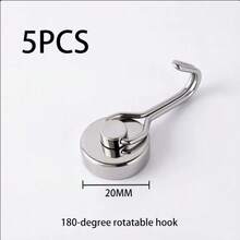 360° Rotatable Magnetic Hook, Strong Magnet Stainless Steel Hanger, Available, No Drilling Heavy‑Duty Magnetic Hooks For Refrigerator Kitchen Office Garage Storage Organizer - Multicolor - View 9