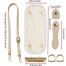 7pcs Adjustable PU Shoulder Straps, One Shoulder Bag Strap Accessories, Suitable For Crochet Bags, Straw Beach Bags, Suitable For Handbags And Wallets DIY, Knitting Enthusiasts Box Packaging Decoration Label/Handmade Bag Knitting Accessories Set With Perforated Bag Bottom + Adjustable Shoulder Strap Combination - New Model - View 6