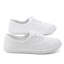 Men's White Canvas Casual Shoes, Breathable Lightweight Non-Slip Comfortable Walking Shoes, Solid Color Round Toe Lace-Up Low-Top Flat Design, Versatile Minimalist Basic Style For All Seasons, Suitable For Daily Commute, Work And Back To School - White - View 12
