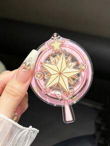 1pc Magic Wand Shaped Magnetic Phone Stand, Magnetic Attachment To Desk, With Rotatable Back And Finger Ring Clip, Magsafe Magnetic Material, Compatible With Apple 11/12/13/14/15/16/17/18 Pro Max, Suitable For Sweet Girl Style - Multicolor - View 7