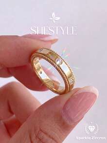 1pc Twisted Zirconia Ring, Exquisite Women Jewelry Gift, Elegant Ring, Suitable For Daily Wear And Party Decoration, Beautiful Women Gift - Twisted Zirconia Ring - View 2