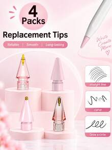 1/2/3/4pcs Replacement Tips For Apple Pencil 1st/2nd Generation, Fine Point Touch Stylus Tips, Metal Wear-Resistant Non-Slip Transparent Tips, Tablet Precise Writing And Drawing Accessories - Multicolor - View 11