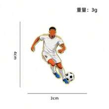 FIFA Football Fan Badge, Zinc Alloy Material, Cartoon Character Silhouette Design, Gold Plated Edge, Fan Accessory, Commemorative Badge, Back To School Decoration, Fan Event Gift, Collectible Accessory - Multicolor - View 13