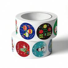 500pcs New Christmas Merry Christmas Gift Packaging Box Adhesive Labels Party Holiday Seal Stickers (Random Color/Style) - one-size - View 4