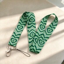 Cute Heart Pattern Lanyards, 5 Styles Retro Wavy Heart Neck Strap With Metal Clasp For ID Badge, Phone Key, School Office Supplies - Multicolor - View 7