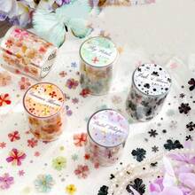 Fresh Floral Transparent Washi Tape, PET Waterproof Sticker Decals For Handmade DIY Decoration, Full Roll - Multicolor - View 5
