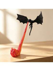Flying Dragon Figurine, Medieval Black Fire Dragon Statue, Desktop Decor Small Sculpture, Dreamy Dragon Sculpture, Suitable For Home Office Desktop Decoration, Unique Gift For Dragon Lovers, Perfect. - Multicolor - View 6
