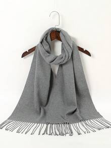 1PC Solid Color Tassel Women's Scarf, Soft And Warm Autumn And Winter Shawl, Elegant Academic Style Wrapped, Daily Wear For Seasonal Transitions - Multicolor - View 15