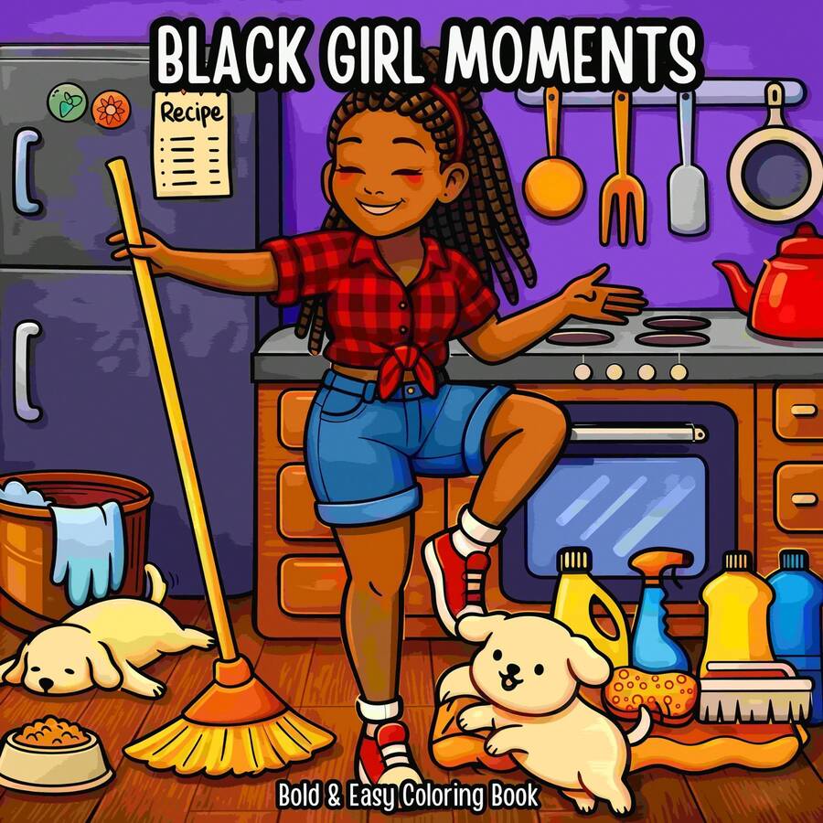 1 Adult Coloring Book Moments Bold & Easy Coloring Book, Daily Life Illustrations For Relaxation, Perfect Birthday And Holiday Gift For And Teenage Girls - Magic - View 1